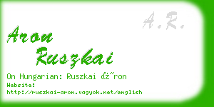 aron ruszkai business card